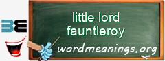 WordMeaning blackboard for little lord fauntleroy